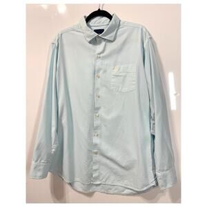 Tommy Bahama Button Up Cotton/Silk Light Blue Lightweight Casual Mens Size Large
